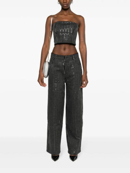 Striped Wide Leg Trousers